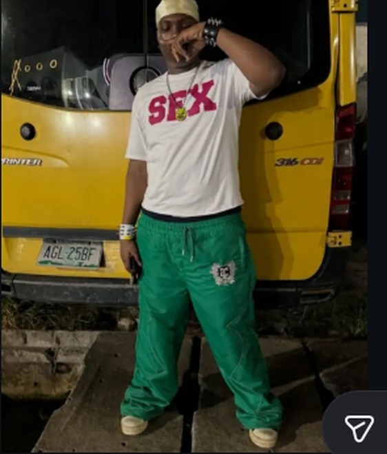 Zaggi Wears graphic tee and green trackpants